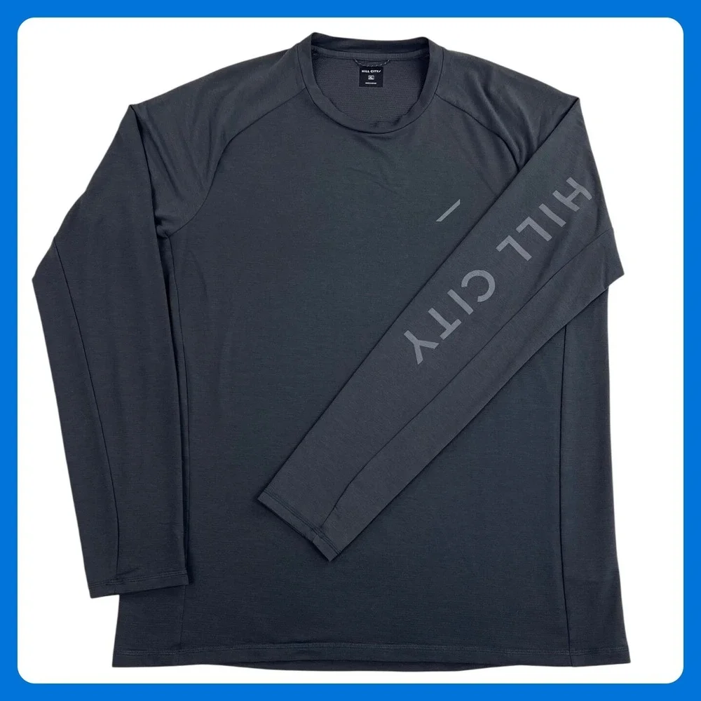 Hill City Training Long Sleeve Shirt Men XL Gray Lyocell Performance‎ Stretch